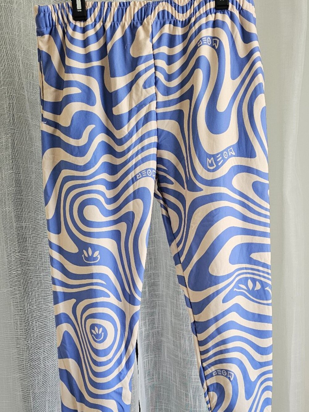 Men Recycled Joggers Cats  Print Blue Size XL NEW